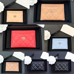 Fashion Womens lambskin purses card holders passport lady with box wallets Designers cardholder caviar Leather luxury mens coin purse woman card case black wallet
