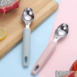 Ice Cream Tools Steel Stainless Scoop Tool Comfortable Anti-Ze Handle Icecream Stacks Yoghourt Fruit Watermelon Scoops Q963 S Z Drop Del Dhs0J