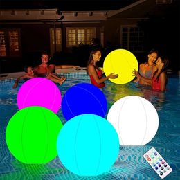 LED Balloon Large Inflatable Blow Up Beach Waterproof For Water Pool Party Outdoor Balloons Garden Luminous Toy Balls 240517