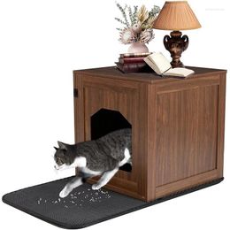 Cat Carriers Litter Box Enclosure Hidden Furniture Indoor Wooden House