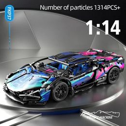 67128 1314PCS Building Kits for Adults 1 14 Scale Super Car Block Remote Control Men Teen 240520