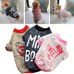 Dog Apparel Fleece Guard Coat Autumn Winter Warm Clothes Pet Hoodie Supplies Printed Cute Soft Comfortable Sweater For Cats