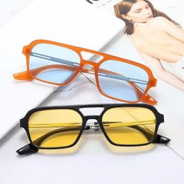 Sunglasses Small Frame Square Woman Brand Designer Fashion Luxury Sun Glasses Female Vintage Hollow Leopard Blue