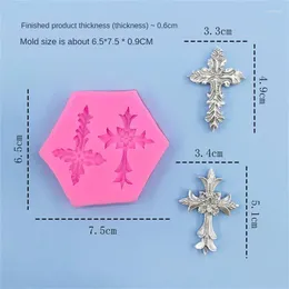 Baking Moulds Even The Flower-shaped Cross Cake Mould Silicone Fondant Tools Hand Drop Glue Ornaments Decoration