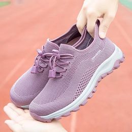 Casual Shoes Mother's Mesh Summer Breathable Soft Bottom Middle-Aged And Elderly Walking Non-Slip Comfortable For The Old