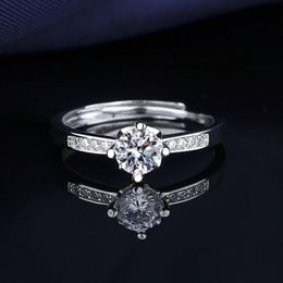 Vecalon Fashion Jewellery 1ct Cz diamond Engagement Wedding Band ring for Women 10KT White Gold Filled Female Party finger ring
