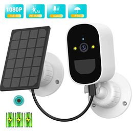 Wireless Camera Kits WiFi IP Camera Solar Panel Power Supply Wireless Outdoor Safety 1080P HD CCTV Video Monitoring PIR Human Body Detection iCsee J240518