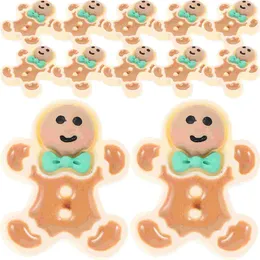 Decorative Figurines 40 Pcs Christmas Accessories Resin Gingerbread Man Crackers Bulk Xmas Tree Decor DIY Accessory Mini Wreath Amulet