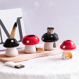 Candle Holders Palo Santo Holder Cute Ceramic Mushroom Incense Burner Mini Tray Ash Catcher For Home Decor Meditation Yoga