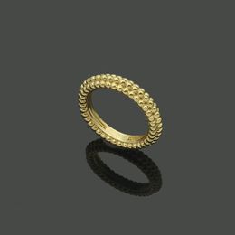 Rings Designer Ring 18K Gold Love Vc Letter Three Row Round Bead Couple Female Women Gift Engagement Fashion Jewelry Drop Delivery Otnqs