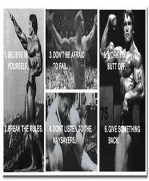 NICOLESHENTING Arnold Schwarzenegger Bodybuilding Motivational Quotes Poster Art Silk 13x27 24x50inch Fitness Pictures for Decor6421226