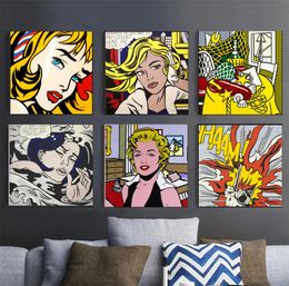 Roy Lichtenstein Pop Abstract Art Canvas Painting Posters Prints Art for Living Room Square Wall Art Pictures Home Decor Cuadros8468604