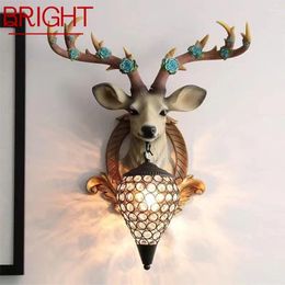 Wall Lamps BRIGHT Contemporary Deer Antlers Lamp Personalized And Creative Living Room Bedroom Hallway Aisle Decoration Light