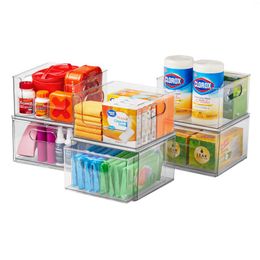 Storage Bottles Food 6 Piece Small Space Edit Clear Plastic Modular System Kitchen Organizer And Container