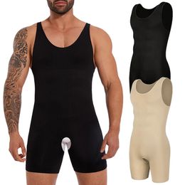 Mens Full Body Shaper Smoothing Compression Bodysuit Waist Trainer Hip Enhancer Tummy Control Underwear Fajas Para Hombres 240508