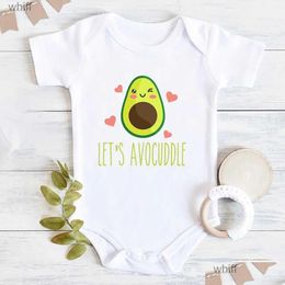Rompers Lets Avocuddle Baby Summer Bodysuit Fashion Short Sleeve Romper Cute Funny Avocado Print Gender Neutral Stuff Clothes Drop D Dhedn