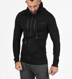 Fashion Men Cotton Sweatshirt Gyms Fitness Bodybuilding Workout Hoodies Casual Fashion Jacket Zipper Active Sportswear Clothing8771998