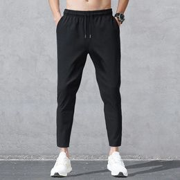 Men's Pants Fashion Loose Elastic Waist Pockets All-match Bandag Casual Men 2024 Spring Summer Oversized Solid Color Korean