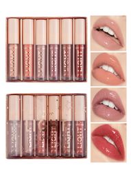 Lip Gloss 6PcsBox High Shine Set Makeup Wet Diamond Shimmer Lipgloss Tint Waterproof Liquid Lipstick Moisturiser Cosmetics Kit6360413