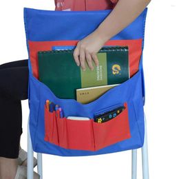 Storage Bags Kindergarten Seat Back Blue Oxford Cloth Bag Kids Pocket Charts School Supplies Finishing Classroom Chair Organiser