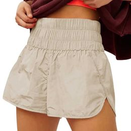 Women's Shorts Womens double layered design high waisted womens simple shorts casual running shorts Q240520