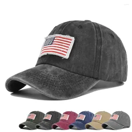 Ball Caps Men Cotton Washed Baseball Cap USA American Flag Hats Women Embroidery Bone Unisex Outdoor Adjustable Brand Snapback Hat