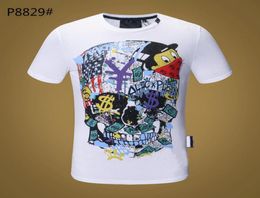 PP Fashion Men's Designer slim fit T-shirt Summer rhine Short Sleeve Round Neck shirt tee Skulls Print Tops Streetwear collar Polos M-xxxL P88292695710
