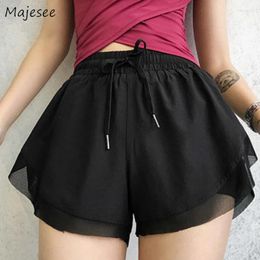 Women's Shorts Women Solid Loose Fit Bodybuilding Safety High Waist Design Unique All-match Korean Fashion Chic Summer Ins Casual Y2k