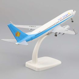 Aircraft Model 20 Cm 1:400 Happy Air B737 Metal Replica Alloy Material With Landing Gear Toys Collectibles Birthday Gifts