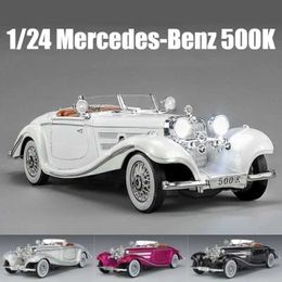 Diecast Model Cars 1 24 Mercedes-Benz 500K 1936 Classic Car Alloy Car Model Sound and Light Pull Back Childrens Toy Collectibles Birthday gift Y2405209HTI