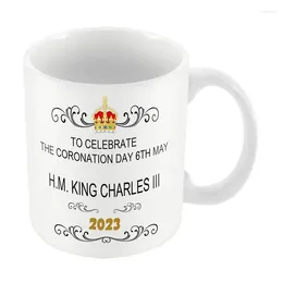 Mugs Charles III Mug Recordative Coffee Cup 350ml Ceramic Souvenir Gift For Tea Beer Cocoa Dad 2024