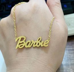 The European and American fashion lovely English letters Barbie necklace female friend a gift8976683