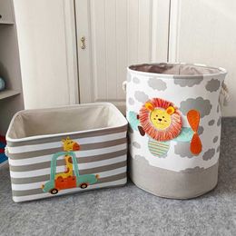 Boxes Storage# Baby laundry basket cute dinosaur folding toy storage bucket picnic dirty clothes basket box organizer cartoon animal Y240520DCC0
