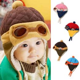 Baywell Winter Toddlers Warm Beanie Cool Lovely Baby Boy Girl Infant Autumn Pilot Cap Children Kids Hat 4 Colours L2405