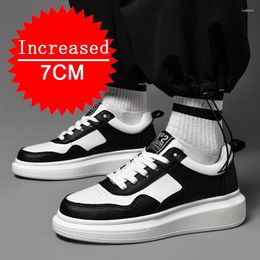 Casual Shoes Men Genuine Leather Heightening Summer Sneakers Comfortable Soft Sole Non Slip Elevator Mens Size 38-45