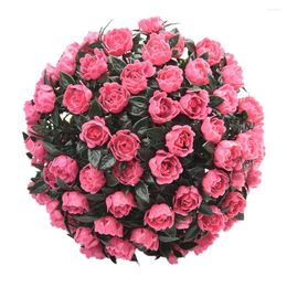 Decorative Flowers Artificial Rose Grass Ball 24cm 34cm Decoration Flower Balls Garden Basket Plant Hanging Home Landscaping Lovely