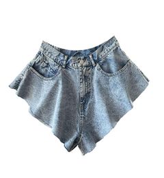 Irregular Denim Shorts for Women Summer 2021 Runway High Waisted Mini Sexy Micro Blue Jeans Skirts Female with Pockets5999504