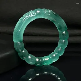 Bangle Certified Natural Green Flowers Burmese Jade Jadeite Bracelet 57mm
