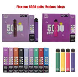 Rechargeable Disposables QST Puff Flex Pro 5000 Puffs Pods Device Kits 650mah Battery Pre-Filled 12ml Vaporizer Vaper Pen New packing