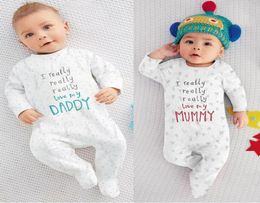 INS high end Baby Brand Clothes love Daddy Romper Cotton Newborn Cute Baby Girls Boy Spring Autumn Romper Kids Designer Infant8140852