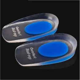 2024 1pair Soft Silicone Gel Insoles for heel spurs pain Foot cushion Foot Massager Care Half Heel Insole Pad Height Increasegel heel cushions