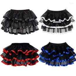 Skirts Elastic Petticoat Women Tulle Burlesque Mesh Sexy Micro Mini Tutu Skirt Ladies Performance Pleated