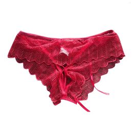 Women's Panties Fun Underwear 2024 Summer Selling Hollow Out Sexy Lace Underwears Plus Size Solid Color Erotic Lingerie