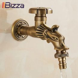 Bathroom Sink Faucets Bidcock Faucet Antique Bronze Mop Dragon Carved Tap Washing Machine Outdoor For Garden 1703