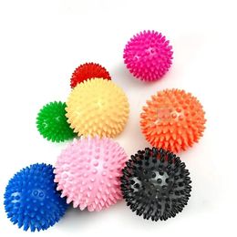 9CM Diameter Hollow Soft Spike Ball Hand Strength Recovery Exercise Massage Yoga Fitness Spiky Massager Trigger Point 240513