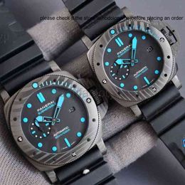 paneraii watch Luxury Watches for Mens Mechanical Wristwatch Sneaking Series 47 / 42mm Carbon Fibre Composite Men's Super Luminous Designer paneris