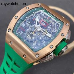 Richamills Watch Milles Watches Mens Rm011 Rose Gold Sports Machinery Hollow Fashion Casual Time