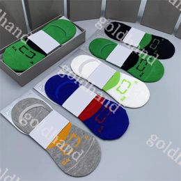 Designer Mens Ankle Socks Five Pair Sport Sock Brand Letter Embroidery Sock Breathable Boat Sock