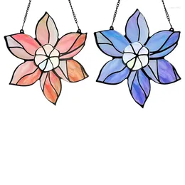 Decorative Figurines Stained Glass Window Hanging Double Layered Flowers Suncatchers For Windows Floral Sun Catcher