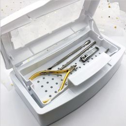 Nail Steriliser Tray Disinfection Box Salon Nail Art Nipper Tweezers Nail Manicure Equipment Tools Cleaner Sanitise Set Box